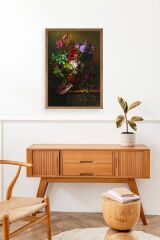 Çiçekler Ahşap Çerçeveli Tablo 17 x 23