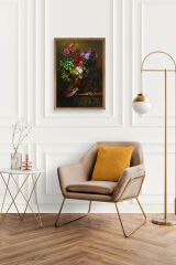 Çiçekler Ahşap Çerçeveli Tablo 50 x 70