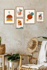 Çiçekler 5'li Tablo 30 x 40