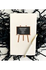 Öğretmenler Günü Okul Tahtası Model Defter Kalem Seti - Beyaz