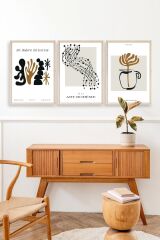 Modern Üçlü Ahşap Çerçeveli Tablo 40 x 60