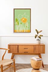 Çiçek Ahşap Çerçeveli Tablo 17 x 23