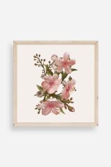 Çiçek Ahşap Çerçeveli Tablo 50 x 50