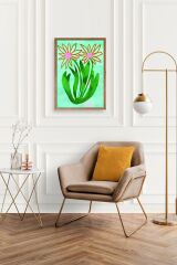 Çiçekler Ahşap Çerçeveli Tablo 23 x 30