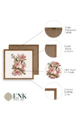 Çiçek Ahşap Çerçeveli Tablo 50 x 50
