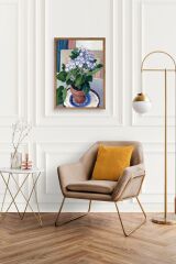 Saksıdaki Çiçek Ahşap Çerçeveli Tablo 23 x 30