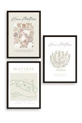 Matisse Üçlü Ahşap Çerçeveli Tablo 40 x 60