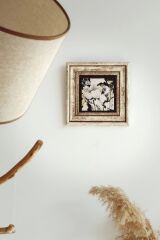 Çiçek Çerçeveli Taş Tablo , Çerçeveli Taş Duvar Dekoru-enkcrcvtbl-00155 20 cm