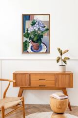 Saksıdaki Çiçek Ahşap Çerçeveli Tablo 23 x 30