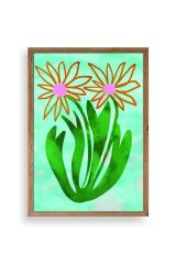 Çiçekler Ahşap Çerçeveli Tablo 17 x 23