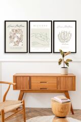 Matisse Üçlü Ahşap Çerçeveli Tablo 50 x 70