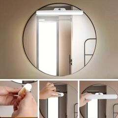 BUFFER® Dokunmatik USB İle Şarj Olabilen 27 cm Led Aydınlatma Makyaj Aynası Işığı