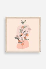 Çiçek Ahşap Çerçeveli Tablo 50 x 50