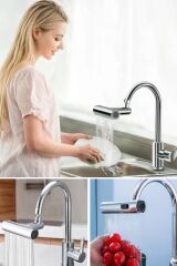 BUFFER® 3 Farklı Modlu Çok Amaçlı Musluk Adaptörü Evrensel Musluk Başlığı Şelale Musluk