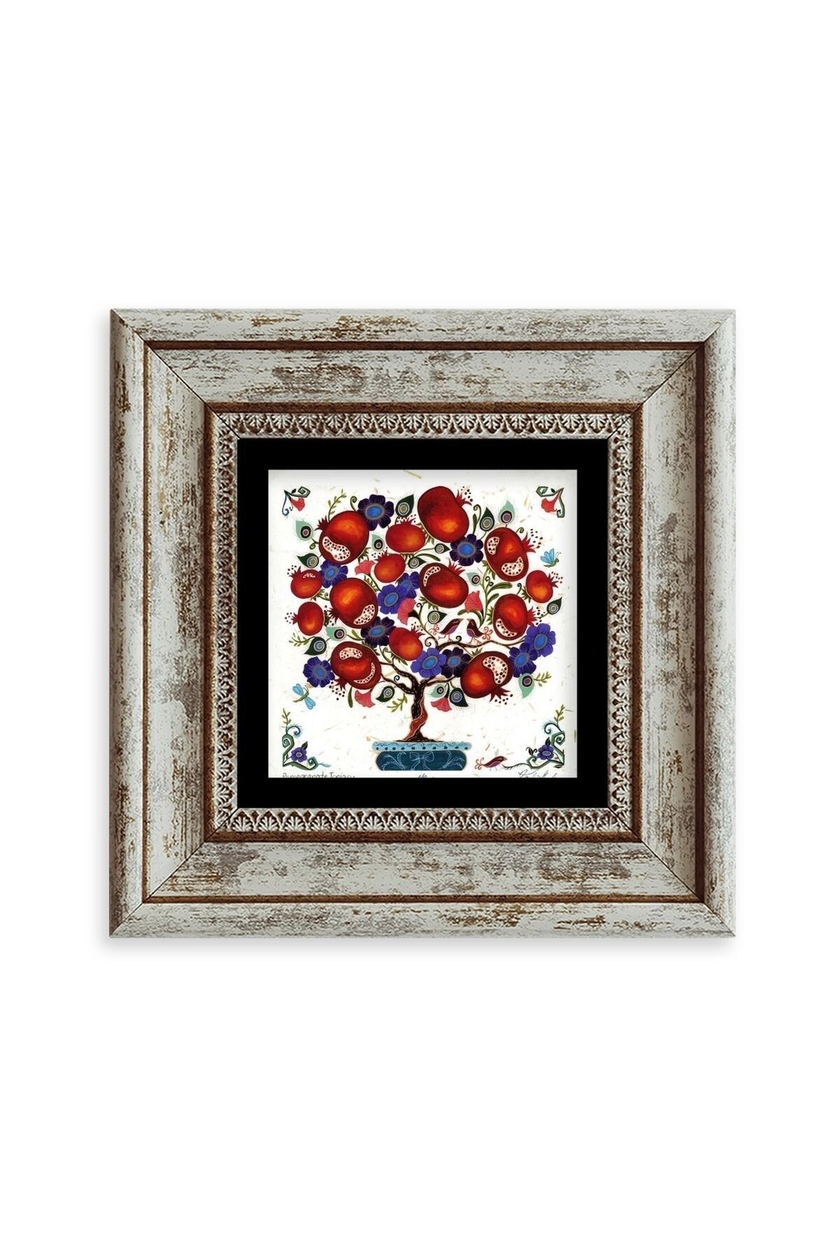 Bereket Ağacı Çerçeveli Taş Tablo 20 cm