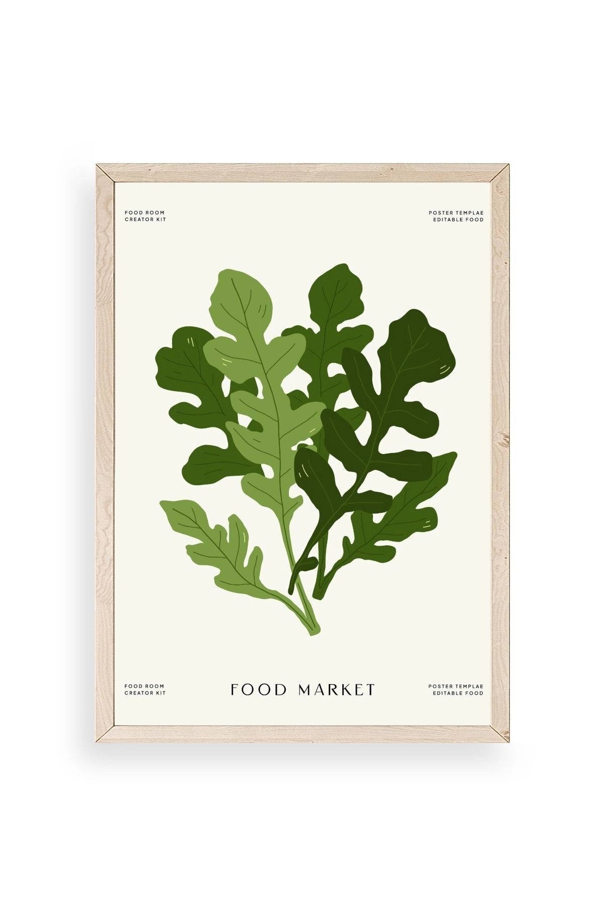 Yaprak Ahşap Çerçeveli Tablo 30 x 42