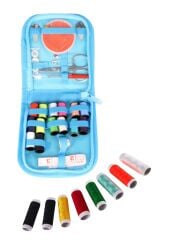 İplik Set Fermuarlı Plastik Dikiş Seti Mavi