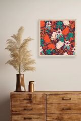 Çiçek Ahşap Çerçeveli Tablo 50 x 50