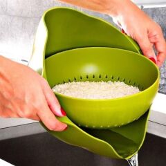 BUFFER® Çok Amaçlı 360 Derece Dönebilir Pratik Hazneli Mutfak Süzgeç Elek