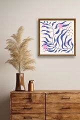 Yaprak Ahşap Çerçeveli Tablo 23 x 23