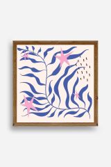 Yaprak Ahşap Çerçeveli Tablo 50 x 50