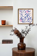 Yaprak Ahşap Çerçeveli Tablo 50 x 50