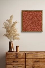 Yaprak Ahşap Çerçeveli Tablo 42 x 42