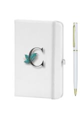 C Harfi Çiçek Baskılı Defter