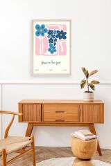 Çiçekler Ahşap Çerçeveli Tablo 30 x 42