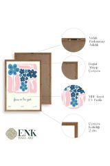 Çiçekler Ahşap Çerçeveli Tablo 50 x 70