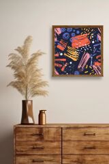 Modern Ahşap Çerçeveli Tablo 42 x 42