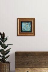 Bahar Çiçekleri Çerçeveli Taş Tablo 20 cm