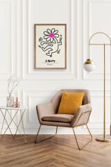 Soyut Çiçek Adam Ahşap Çerçeveli Tablo 50 x 70