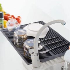 BUFFER® Büyük Bulaşık Kurutma Matı,Silikon Bulaşık Kurutma Matı Çok Amaçlı Tezgah Üstü Mat