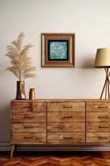 Bahar Çiçekleri Çerçeveli Taş Tablo 20 cm