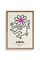 Soyut Çiçek Adam Ahşap Çerçeveli Tablo 17 x 23