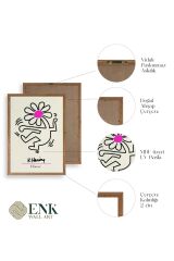 Soyut Çiçek Adam Ahşap Çerçeveli Tablo 30 x 42