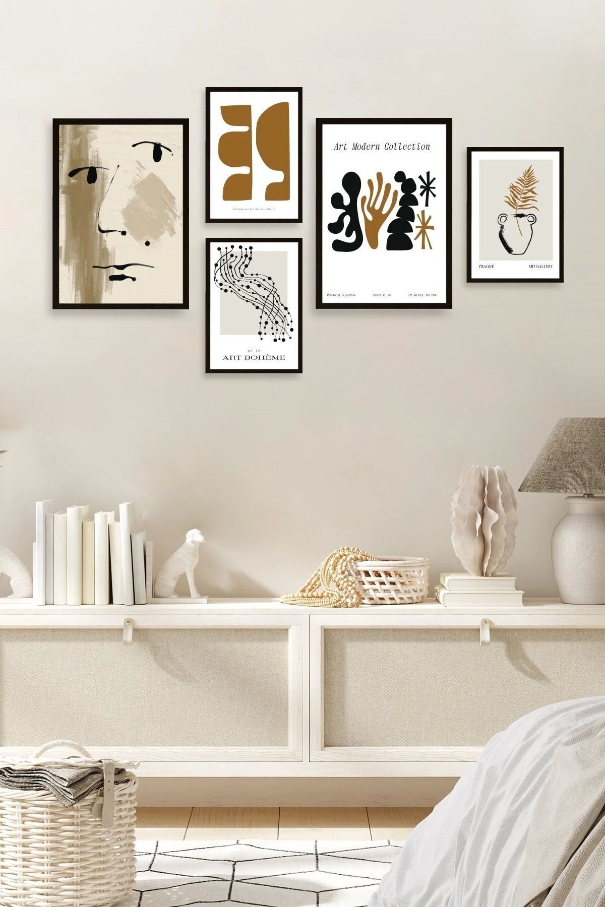 Modern Sanat Koleksiyonu 5'li Tablo 30 x 40