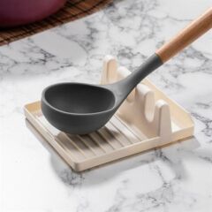 BUFFER® Tencere Kapak Tutuculu Kaşıklıklı Tencere Kapak Standı Pratik Kaşık Kepçe Altlık Düzenleyici