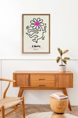 Soyut Çiçek Adam Ahşap Çerçeveli Tablo 23 x 30