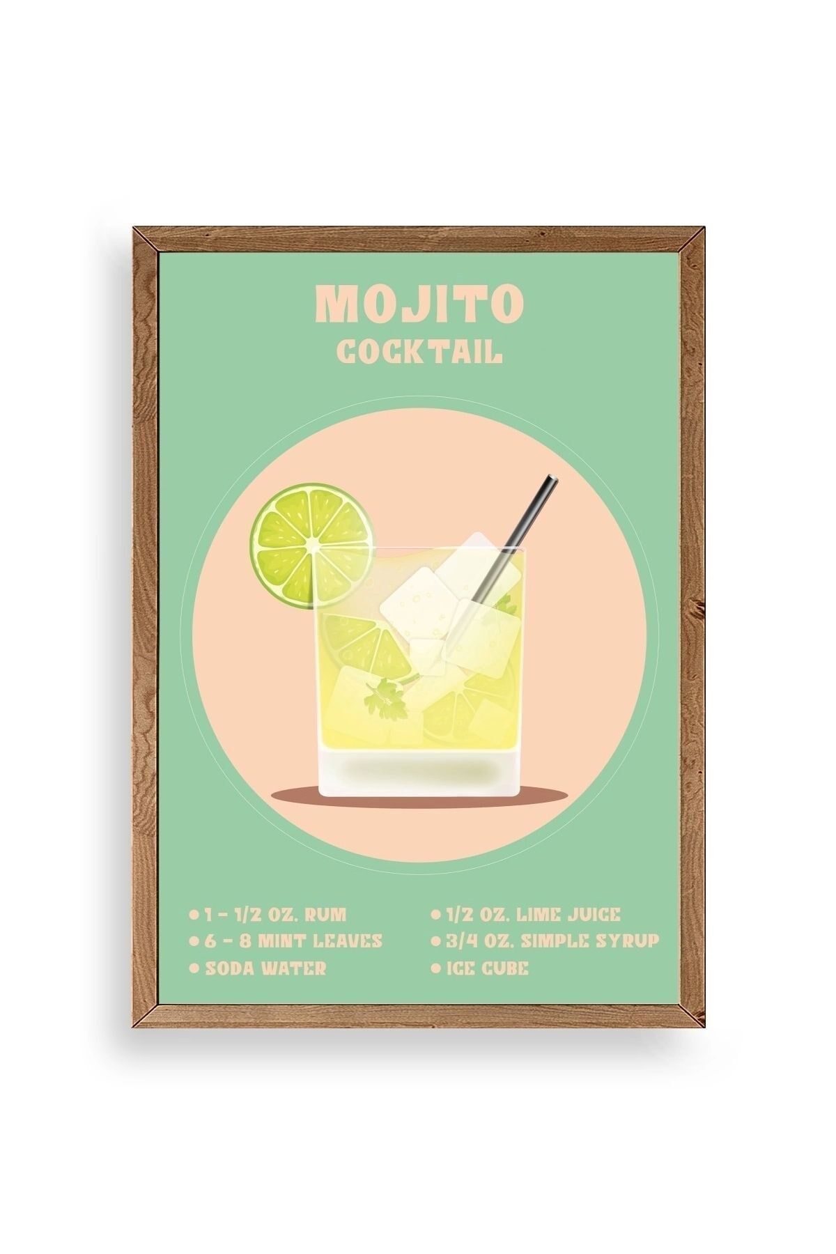 Mojito Ahşap Çerçeveli Tablo 50 x 70
