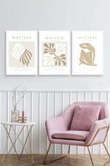 Matisse Üçlü Ahşap Çerçeveli Tablo 40 x 60