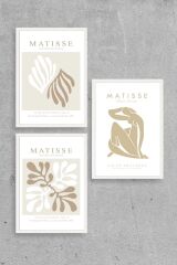 Matisse Üçlü Ahşap Çerçeveli Tablo 50 x 70