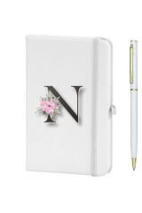 N Harfi Çiçek Desen Baskılı Defter
