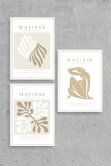 Matisse Üçlü Ahşap Çerçeveli Tablo 23 x 30