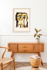 Tete de Femme Ahşap Çerçeveli Tablo 50 x 70