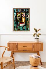 Soyut Ahşap Çerçeveli Tablo 30 x 42