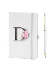 D Harfi Çiçek Desen Baskılı Defter