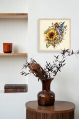 Ayçiçeği Ahşap Çerçeveli Tablo 42 x 42