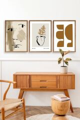 Modern Üçlü Ahşap Çerçeveli Tablo 30 x 40